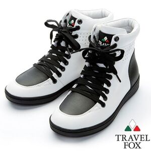 Travel Fox WOMEN'S 900 SERIES - TWO-TONE WHITE & BLACK NAPPA  LEATHER Size 7